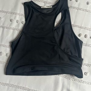 Black crop tank